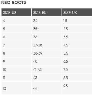 Roxy Footwear 19 0 Size Chart